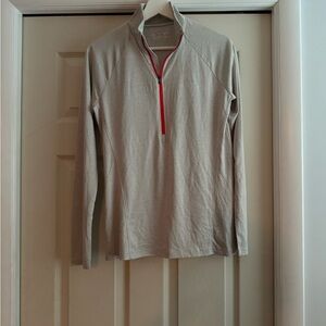 Under Armour Gray Quarter-Zip Sweatshirt with Red Accent